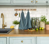 The teal blue tea towels made of natural linen are durable, making them the ideal companions for your daily culinary adventures. Carefully crafted, our linen tea towels are not only practical but also add colour and sophistication to your kitchen.