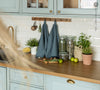 The teal blue tea towels made of natural linen are durable, making them the ideal companions for your daily culinary adventures. Carefully crafted, our linen tea towels are not only practical but also add colour and sophistication to your kitchen.