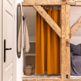 Our tie top amber yellow linen curtains are designed and made to give your home unique and timeless charm. Linen curtains would complement interiors from minimalistic, Scandinavian or modern to Mediterranean or classical style. 