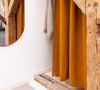Our tie top amber yellow linen curtains are designed and made to give your home a unique and timeless charm, and no matter the style of your home, linen can fit into any interior.