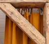 Our tie top amber yellow linen curtains are designed and made to give your home a unique and timeless charm, and no matter the style of your home, linen can fit into any interior.