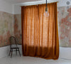 Lined amber yellow linen curtains with lining, designed to provide maximum protection from the sun and heat coming through the window. Natural thermoregulatory properties of linen will help you to create the most comfortable atmosphere at home.