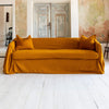 Introducing our Amber Yellow linen couch cover, crafted to enhance the beauty and functionality of your sofa. Designed to shield your couch from daily spills and stains, this cover offers both practicality and elegance.