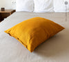 Amber Yellow Linen Throw Pillow with Zipper