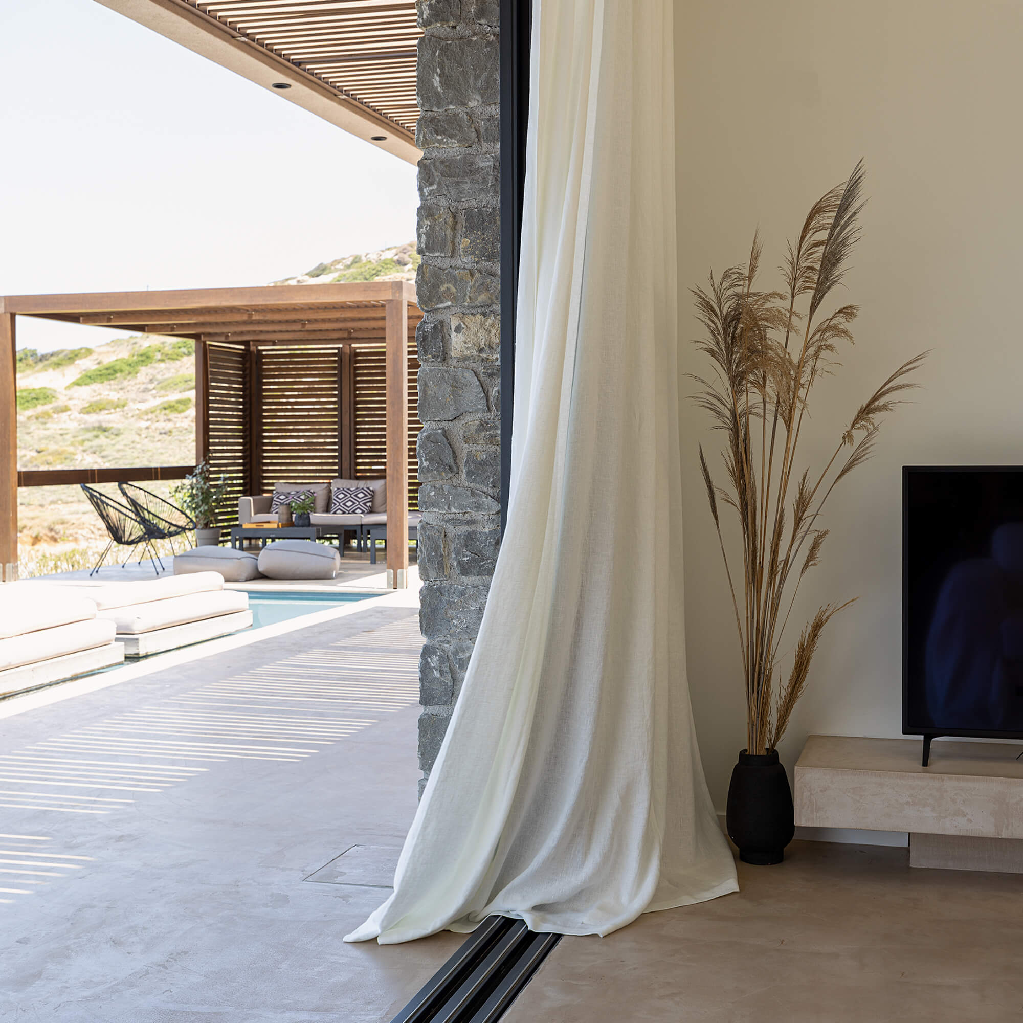 Our Antique white linen curtains are designed and made to give your home unique and timeless charm. Linen curtains would complement interiors from minimalistic, Scandinavian or modern Mediterranean or classical style.