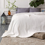 Antique white linen bedspread will refresh and redefine your sleeping area.
Whether you prefer to complement existing interior or change the style of your bedroom, it will offer the flexibility and adaptability to effortlessly enhance any space.