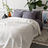 Antique white linen bedspread will refresh and redefine your sleeping area.
Whether you prefer to complement existing interior or change the style of your bedroom, it will offer the flexibility and adaptability to effortlessly enhance any space.