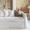 Introducing our Antique White linen couch covers, meticulously crafted to enhance the beauty and functionality of your sofa. Designed to shield your couch from daily spills and stains, these covers offer both practicality and elegance.