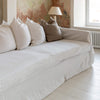 Introducing our Antique White linen couch covers, meticulously crafted to enhance the beauty and functionality of your sofa. Designed to shield your couch from daily spills and stains, these covers offer both practicality and elegance.