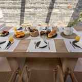 Introducing our antique white linen napkins set, designed to elevate your dining experience with a touch of warmth and charm. Crafted with care, these napkins are the perfect companions for your culinary adventures.