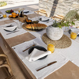 Discover The Linen Valley's antique white linen placemats, which combines everyday luxury with sustainable elegance, where natural linen completely transforms and enhances your table setting.