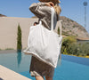 Antique white linen tote bags designed and made for long, comfortable and sustainable use.