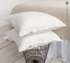 Antique White Linen Throw Pillow with Zipper