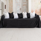 Reserved- black linen couch cover- 330x270 cm