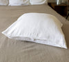 Sometimes it takes just a small detail to make a home interior complete, perfect and unique. And that little detail could be our optical white linen pillow sham.