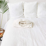Our optical white linen fitted sheet, designed to elevate the comfort and style of your classical bedroom.
Crafted from premium linen, these sheets offer a gentle touch and exceptional breathability, ensuring a luxurious sleeping experience every night.