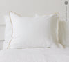 Our optical white linen pillowcases will add a touch of elegance and style to your bedroom.