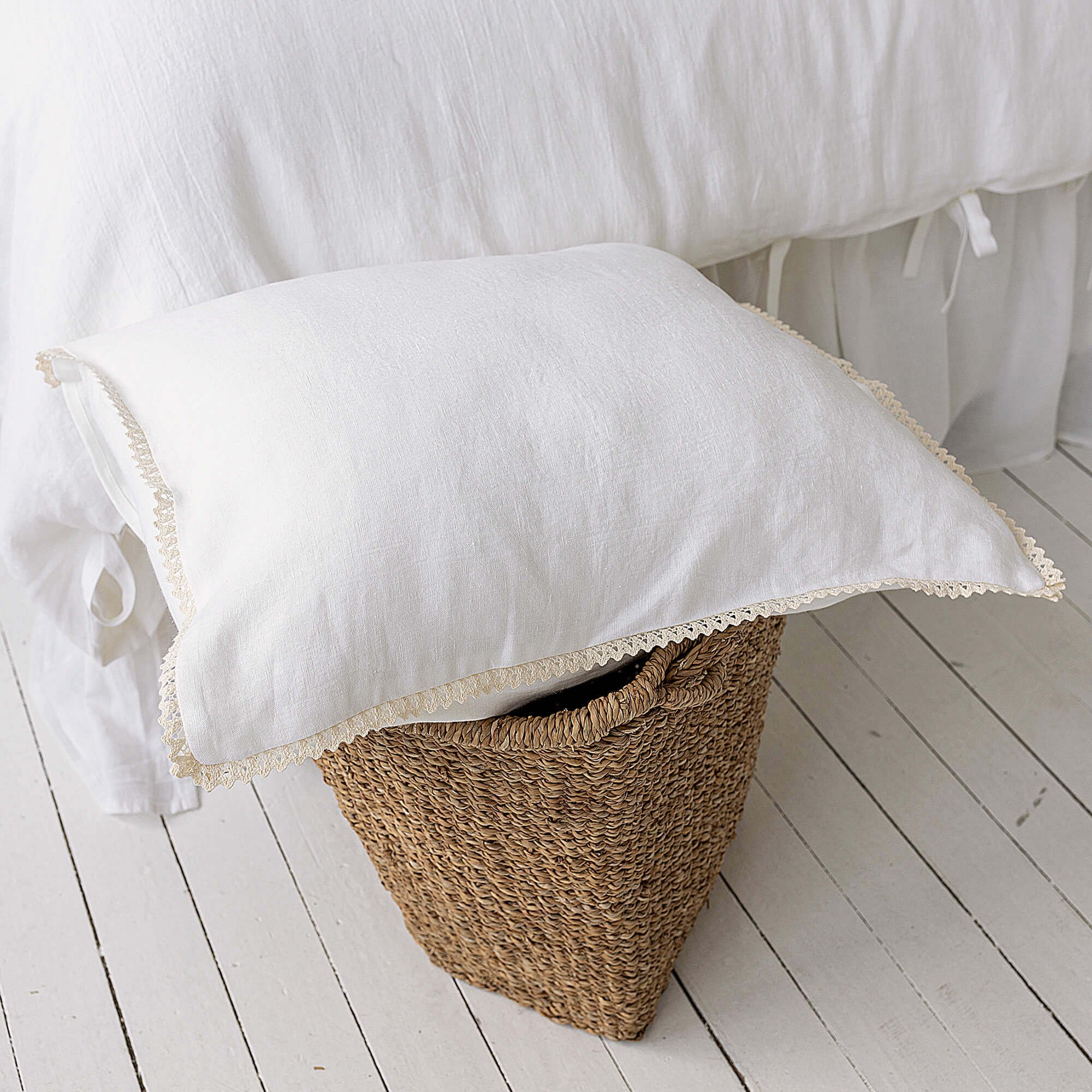 Our bright white linen pillowcases will add a touch of elegance and style to your bedroom.