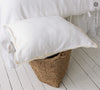 Our optical white linen pillowcases will add a touch of elegance and style to your bedroom.
