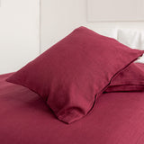 That little detail could be our burgundy red linen throw pillow. Linen pillows would fit interiors from minimalist to classic, from Scandinavian to country style.