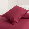 That little detail could be our burgundy red linen throw pillow. Linen pillows would fit interiors from minimalist to classic, from Scandinavian to country style.