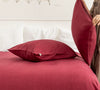 Burgundy Red Linen Throw Pillow with Zipper