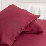 That little detail could be our burgundy red linen throw pillow. Linen pillows would fit interiors from minimalist to classic, from Scandinavian to country style.