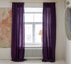 Lined deep purple linen curtains with lining, designed and made to provide maximum protection from the sun and heat coming through the window. The natural thermoregulatory properties of linen will help you to create the most comfortable atmosphere.