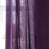 Deep purple linen curtain panel in heavyweight 260 g/m² European linen with multifunctional heading tape