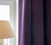 Lined deep purple linen curtains with lining, designed and made to provide maximum protection from the sun and heat coming through the window.