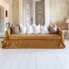 Natural and simple to maintain, dusty mustard linen cover promises both comfort and convenience. Linen cover serves as an ideal safeguard against the playful antics of your beloved pets, preserving your couch for years to come.