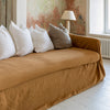 Natural and simple to maintain, dusty mustard linen cover promises both comfort and convenience. Linen cover serves as an ideal safeguard against the playful antics of your beloved pets, preserving your couch for years to come.