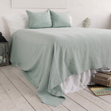The duck egg blue linen bedspread has been carefully designed to suit a wide range of interior styles and to blend perfectly in both classic and contemporary home spaces.
Our linen bedspreads are extremely versatile, fitting into a wide range of interiors and complementing them perfectly, adding new colours and emotions.