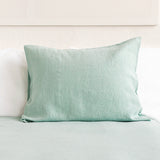 That little detail could be our duck egg blue linen throw pillow. Linen pillows would fit interiors from minimalist to classic, from Scandinavian to country style.