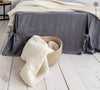 Charcoal Grey Linen Bed Valance