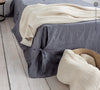 Charcoal Grey Linen Bed Valance