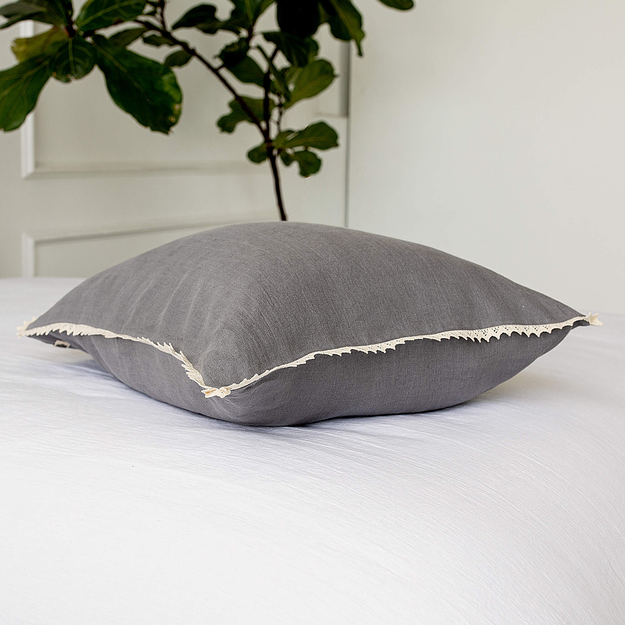 Our charcoal grey linen pillowcases will add a touch of elegance and style to your bedroom.