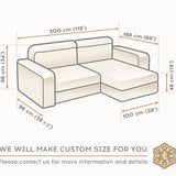 Rustic Unbleached Linen Sectional Couch Cover
