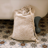 Introducing our royal floral pattern linen laundry bag, the ultimate solution for keeping your laundry organised in style.