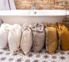 Introducing our rustic unbleached linen laundry bag, the ultimate solution for keeping your laundry organised in style.