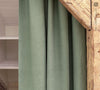 Our tie top moss green linen curtains are designed and made to give your home a unique and timeless charm, and no matter the style of your home, linen can fit into any interior.