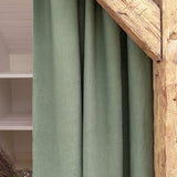 Our moss green tie top linen curtains are designed and made to give your home unique and timeless charm. Linen curtains would complement interiors from minimalistic, Scandinavian or modern to Mediterranean or classical style.