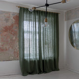 Our moss green linen curtains are designed and made to give your home a unique and timeless charm, and no matter the style of your home, linen can fit into any interior.