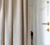 Tie Top Natural Unbleached Linen Curtain With Ruffles (1 pcs)