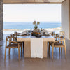 Give your table a touch of distinction and decoration with our off white linen table runner with ruffle. Use the table runner on its own or combine it with a linen tablecloth, placemats or napkins.