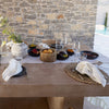 Give your table a touch of distinction and decoration with our off white linen table runner with ruffle. Use the table runner on its own or combine it with a linen tablecloth, placemats or napkins.