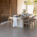 Give your table a touch of distinction and decoration with our off white linen table runner with ruffle. Use the table runner on its own or combine it with a linen tablecloth, placemats or napkins.