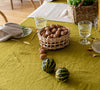 Listen to your wishes and dreams and give your dining area a new character with our olive green linen tablecloth in an easy and stylish way.