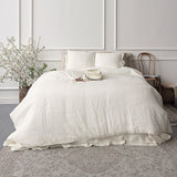 The off white linen duvet cover allows you to enjoy all the best qualities of natural linen: excellent breathability and heat regulation properties, wear resistance, and the aesthetics of linen fabric. Natural linen fabric is durable and will last for many years, so this cover will bring you joy for a long time and give your home an irreplaceable natural charm.