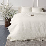 The off white linen duvet cover allows you to enjoy all the best qualities of natural linen: excellent breathability and heat regulation properties, wear resistance, and the aesthetics of linen fabric. Natural linen fabric is durable and will last for many years, so this cover will bring you joy for a long time and give your home an irreplaceable natural charm.